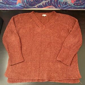 SO Women's V-Neck Rust Sweater